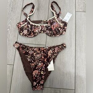 Abercrombie & Fitch Floral Brown Bikini